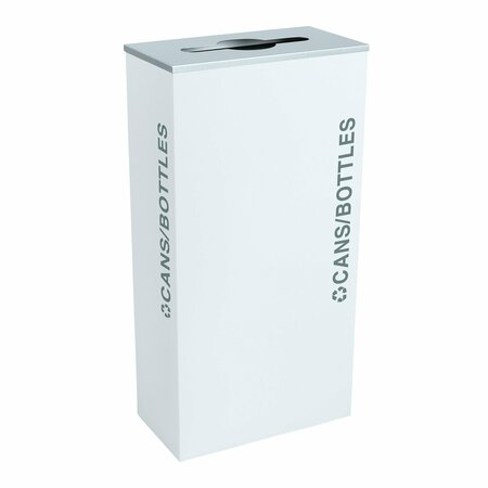 EX-CELL KAISER 17-Gal. KD Indoor Recycling Receptacle - Cans/Bottles decal, White Gloss RC-KD17-C BT-WHT